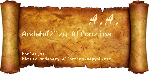 Andaházy Alfonzina névjegykártya
